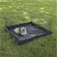 Cubierta cuadrada de lona para corral de ejercicio para perros, se adapta a todos los bolígrafos de ejercicio MidWest Homes for Pets y New World, diseñada para cuando el corral para mascotas está - details 3