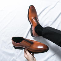 Zapatos Formales para Hombres Color Sólido, Tacón Bajo, Comodidad y Moda en Cuero de Juventud Transpirable - details 1