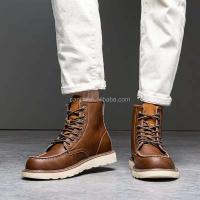 Nuevos zapatos casuales de alta calidad, botas de cuero, zapatos náuticos ingleses clásicos con cordones de talla grande 38-48 de EVA para hombre, marca caliente - details 5