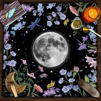 Mantel de Jardín Lunar Tela de Tarot Decoración de Mesita de Brujería Almohadillas de Astrología - details 14