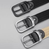 Día de la madreCinturón elástico tejido Unisex para hombre y Mujer, cinturón de lujo de diseñador para hombre, hebilla de aleación, correas de cintura, Cinturones sin agujeros, Cinturones de lujo para Mujer - details 1