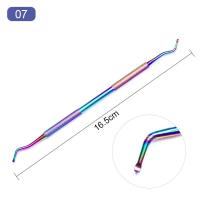 Removedor de piel muerta, empujador de cutina, cuchillo para pulir gel UV arcoíris, herramienta artística de limpieza de uñas de acero inoxidable - details 12