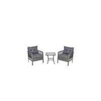 Conjunto de mesa y 2 sillas, muebles para jardín exterior, patio, terraza, silla plegable, respaldo reclinable a 4 niveles, textileno, marco de acero marrón - details 12