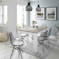 Mesa de Comedor Extensible de Madera Blanca Estilo Canadiense 140 a 190cm Ancho 90 Altura 78 - details 47