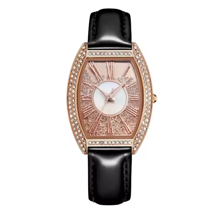 Relojes de Cuarzo para Mujer Diseño Nórdico Ovalado Esfera con 56 Diamantes - 1