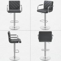 Juego de 2 Taburetes de Bar Altura Ajustable 92-113,5cm Sillas de Bar Asientos Giratorios Diseño Moderno Taburetes Altos Negro - details 51