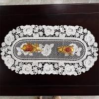Mantel Ovalado de Crochet Blanco Vintage Pastoral Ideal para Comedor, Cena, Oficina - details 2