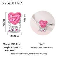 Abalorio Original de Plata de Ley 925 para mujer, abalorio de alta calidad adecuado para pulsera DIY, cuentas de amor para el Día de San Valentín, regalos de joyería para fiesta, nuevo - details 0