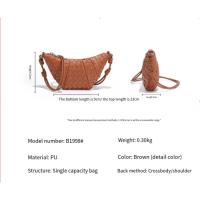 Bolso de Croissant tejido de alta gama hecho a mano para mujer, diseño Original de nicho, cruzado de un solo hombro, cuadrado pequeño, nuevo - details 0