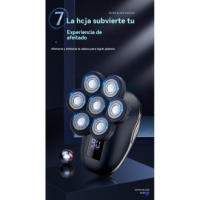 Afeitadora eléctrica de siete cuchillas con pantalla digital cortadora de pelo calvo recargable cinco en uno - details 2
