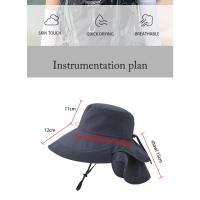 Summer Hat Women Outdoor UV Anti Neck Protection Sun Visor men Fishing Hiking Wide Brim Shawl Sunscreen Ponytail Cap undefine - details 2