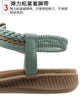 Sandalias de nuevo estilo con diamantes de imitación, cómodas, de punta redonda, para vacaciones en la playa, zapatos planos de talla grande - details 11