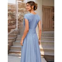 Temperamento elegante falda con tirantes y cuello en V para mujer vestido de verano nuevo en forma de A 2025 - details 8