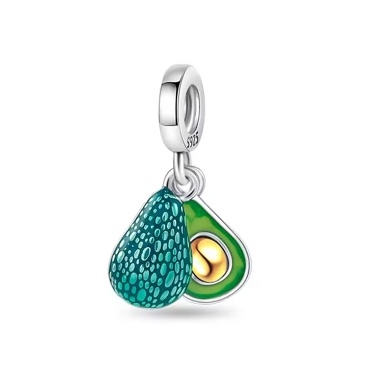 Cuentas colgantes de fruta de aguacate para mujer, de Plata de Ley 925, compatibles con pulsera Original Pandora, abalorios, regalo de joyería - 1