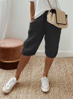 Pantalones Casuales de Verano de Algodón Lino Pantalones Cortos de Moda Callejera para Mujeres - details 6