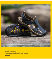 Verano, Sandalias, Zapatos de playa al aire libre de cuero romano clásico, Sandalias casuales de senderismo acuático para hombres - details 2