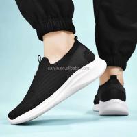 Nueva malla antideslizante informal totalmente negra a la moda para caminar, zapatos deportivos ligeros de marca de verano para hombre, precio bajo - details 3
