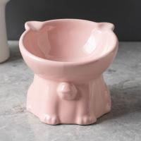 Dispensador de alimentos, cuenco de cerámica para gatos, bonito y creativo cuenco de base alta para mascotas, antivuelco, multiusos, alimentador para beber para mascotas, protección del cuello - details 9