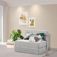 70 x 190 cm Sillón Cama Plegable, Sofá Cama Plegable con Espuma de Memoria y Almohada, Colchón de Suelo para Yoga, Oficina, Salón, Futon Sofá Cama Portada Lavable Unos, Gris Claro - details 5