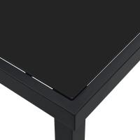 Mesa de Jardín Negra 160x80x73 cm Vidrio Templado - details 8