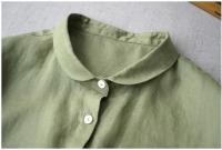 camisa de mujer Camisa de manga corta 100% lino - details 5