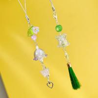 Campanilla de viento acrílica para teléfono móvil, cadena para teléfono, abalorio antipérdida, mariposa, amor, cordón colgante para teléfono Ins - details 3