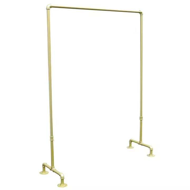 Perchero de hierro dorado para ropa, soporte de exhibición de ropa Industrial, organizador para tiendas en casa y oficina - 1