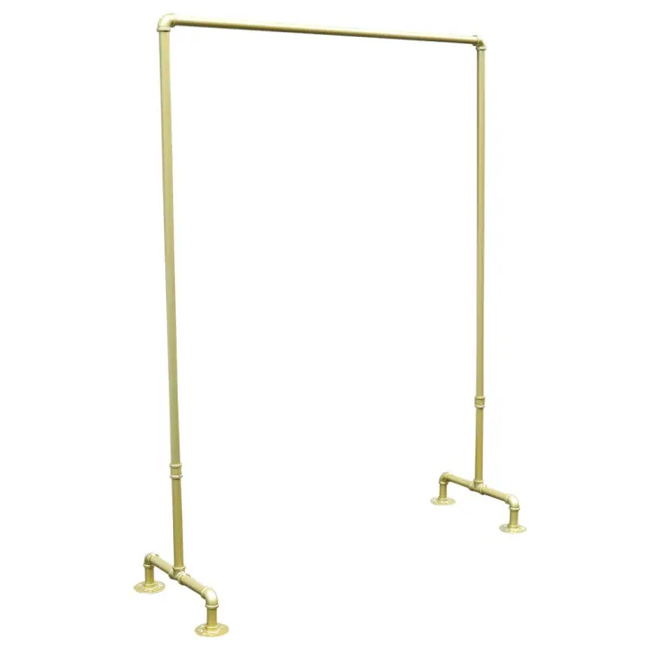 Perchero de hierro dorado para ropa, soporte de exhibición de ropa Industrial, organizador para tiendas en casa y oficina - 1