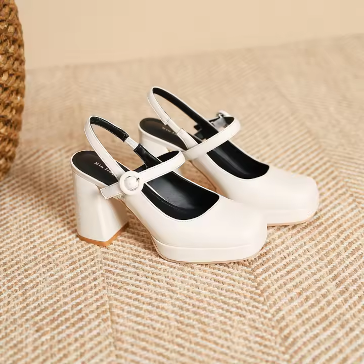 Zapatos Mary Jane de charol con punta cuadrada y tacón en bloque estilo hada = - 1