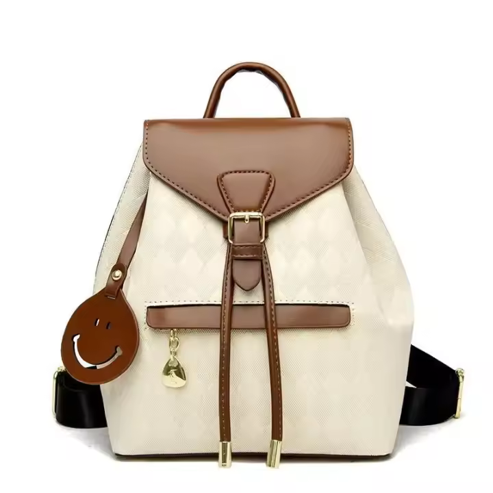 Mochila de Moda Coreana para Mujer de Alta Gama Ligera, a Cuadros, Bolso de Hombro Doble, Tendencia para Trabajo y Viajes - 1