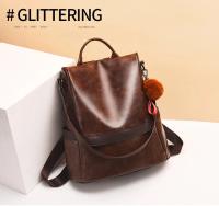 Mochila Vintage de cuero antirrobo para mujer, bolso de hombro de ocio de alta calidad, a la moda - details 0