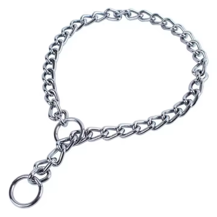 Collar de cadena de serpiente para mascotas, Gargantilla ajustable de acero inoxidable para entrenamiento de perros, Bulldog - 1