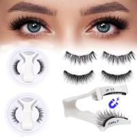 Pestañas Falsoes 3D Magnéticas Suaves Naturales Herramienta de Maquillaje de Ojos sin Pega, Fácil de Usar con Espejo y Aplicador - details 0