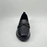 Zapatos planos de cuero negro de alta calidad para mujer, cómodos zapatos náuticos antideslizantes con punta de mula, plantillas de goma informales para varias niñas - details 0