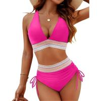 Conjunto de Bikini de Cintura Alta para Mujer Traje de Baño de Dos Piezas con Control de Barriga - details 13