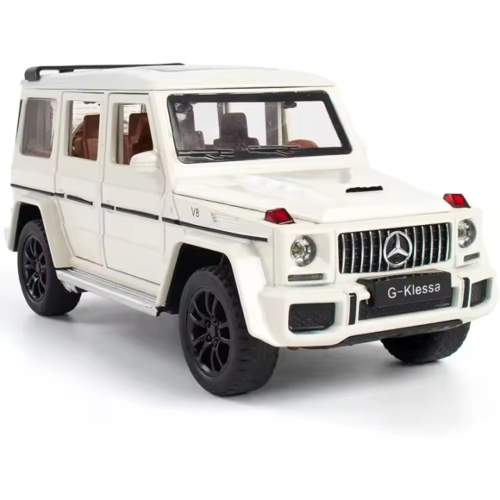 Vehículo de juguete G63 AMG de aleación coleccionable, modelo de coche fundido a presión con luces y sonido, color blanco - 1