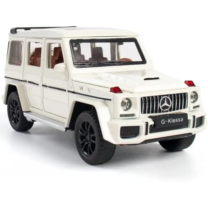 Vehículo de juguete G63 AMG de aleación coleccionable, modelo de coche fundido a presión con luces y sonido, color blanco - 1