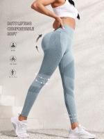 Mallas de yoga de cintura alta con realce de glúteos, compresión, elásticas, que absorben la humedad, transpirables, ideales para yoga, entrenamiento, correr y gimnasio - Ropa deportiva para mujer. - details 15