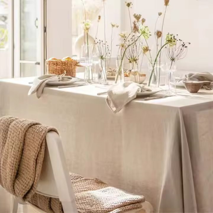 Fiestas de boda en el hogar, decoraciones para mesa de comedor navideña, manteles de cocina, manteles de textura plisada suave - 1