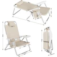 Silla Plegable Portátil de Playa Estructura de Aluminio Tubular con Bolsillo - details 4