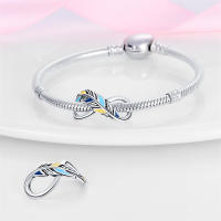 Pulsera Fit Original de 3mm en Plata Esterlina S925 con Pluma de Dreamcatcher y Cuentas DIY para Mujeres Joyería Fina de Cumpleaños - details 51
