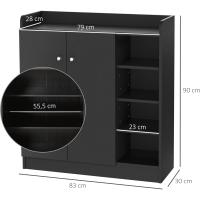 Mueble Zapatero de 2 Puertas Zapatero Estrecho con Estantes Ajustables para 12 Pares de Zapatos - details 14