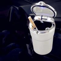 Cenicero universal negro para coche, personalidad creativa, multifunción con cubierta, interior automotriz, portátil de plástico, 1 Uds. - details 2
