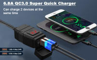 Cargador USB para Motocicleta Anchtek QC3.0 con Adaptador de Enchufe Impermeable 12V y Voltímetro Accesorios para Moto - details 1