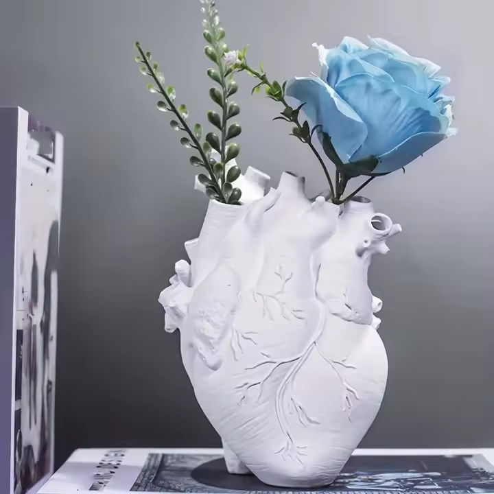 Jarrón anatómico con forma de corazón, estatuilla de resina, estilo coleccionable, diseño temático de anatomía, soporte para exhibición de mesa - 1