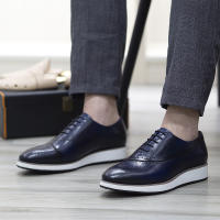 Zapatos Oxford de gran tamaño de cuero, zapatos de hombre hechos a mano a juego de colores de moda. - details 1