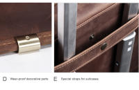 Bolso de Hombre RETRO CONTACT'S de Cuero de Caballo Loco Bolsa de Laptop para Negocios de Gran Capacidad Material de Lining de Poliéster Tamaño de 14 Pulgadas Ideal para Primavera/Verano - details 12