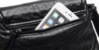 Bolso bandolera pequeño negro para mujer, bolso cruzado de cuero PU suave lavado, bolsos femeninos - details 20