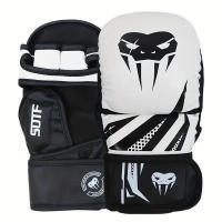 Guantes de entrenamiento de artes marciales mixtas de lucha libre, boxeo de medio dedo MMA profesional, Sanda engrosada - details 1
