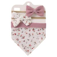 Set de Diadema de Alimentación de Bebé de Muselina de Algodón 3 piezas: Toalla de Saliva con Estampado Triangular, Diadema de Tie Neonatal, Pañuelo de Alimentación de Bebé - details 12